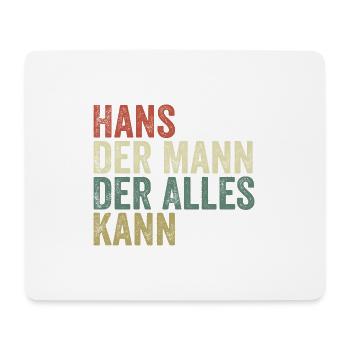 Hans, l’homme qui sait tout Prénom Hans - Tapis de souris (format paysage) - blanc - Devant