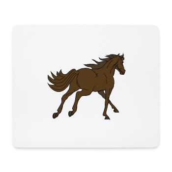 Cheval - Tapis de souris (format paysage) - blanc - Devant