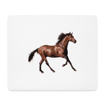 Cheval - Tapis de souris (format paysage) - blanc - Devant
