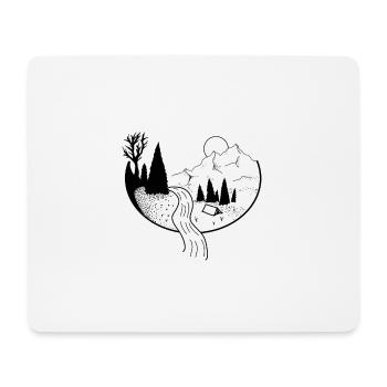 Nature mountains river camping - Mouse Pad (horizontal) - white - Front