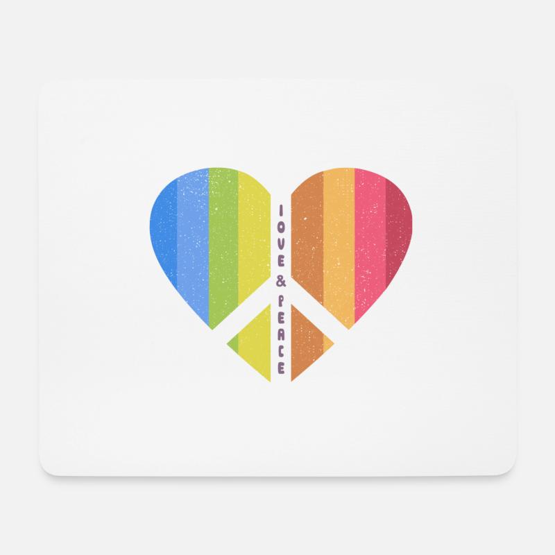 Peace Heart (Love-One-Edition) - Mousepad (Querformat) - Weiß