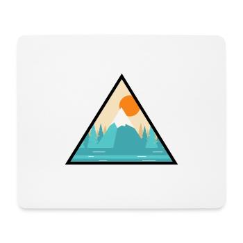 Berge Natur Wandern Sonnenuntergang dreieckig - Mousepad (Querformat) - Weiß - Vorne