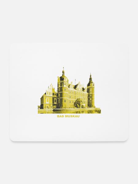Bad Muskau Oberlausitz Schloss Pückler - Mousepad (Querformat) - Weiß