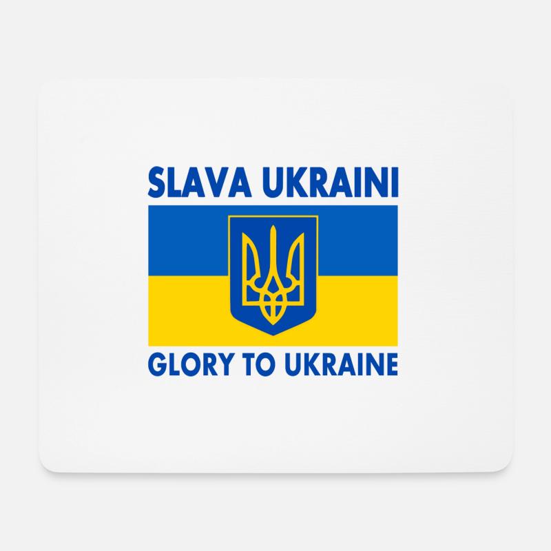 Slava ukraini - Mousepad (Querformat) - Weiß