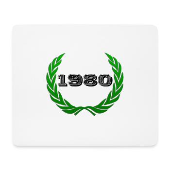 1980 Laurel Kranz Blätter - Mousepad (Querformat) - Weiß - Vorne