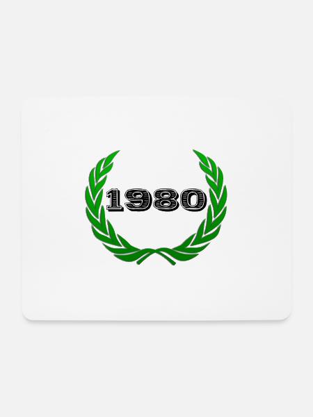 1980 Laurel wreath leaves - Mouse Pad (horizontal) - white