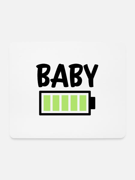 Baby - Akku voll - Mousepad (Querformat) - Weiß
