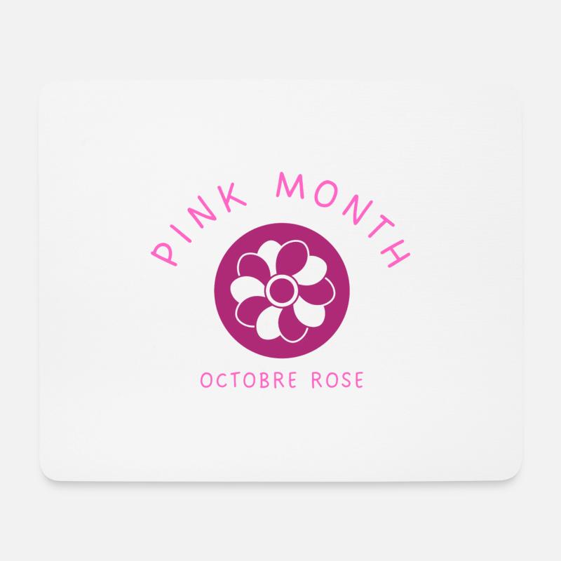 Oktoberrose: Monat in Rosa - Mousepad (Querformat) - Weiß