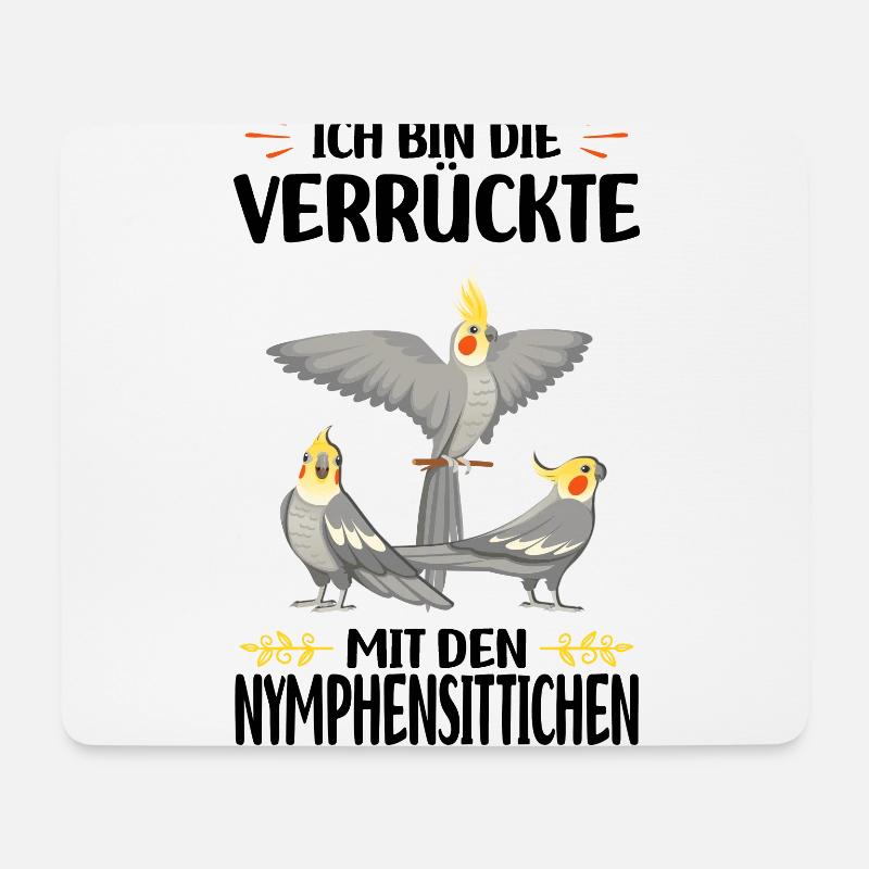 Nymphensittich Vogel - Mousepad (Querformat) - Weiß