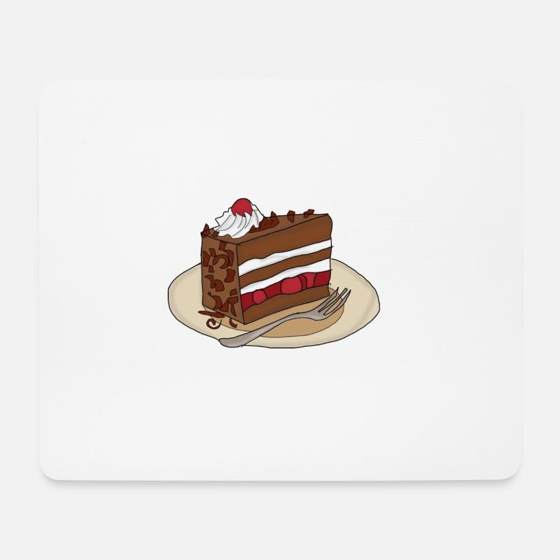 Kirschtorte schwarzwälderkirschtorte zeichnung - Mousepad (Querformat) - Weiß