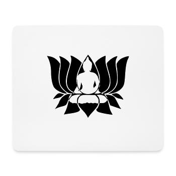 buddha lotus - Mouse Pad (horizontal) - white - Front
