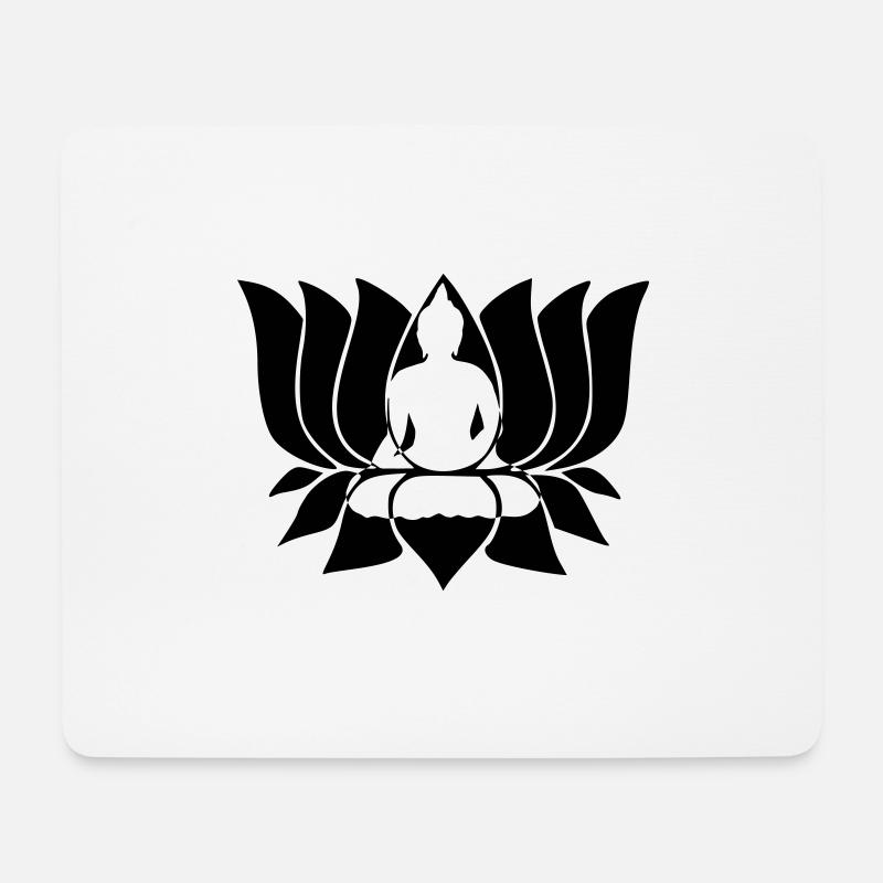buddha lotus - Mousepad (Querformat) - Weiß