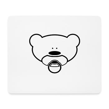 Lustiger Teddybär mit Schnuller - Mousepad (Querformat) - Weiß - Vorne