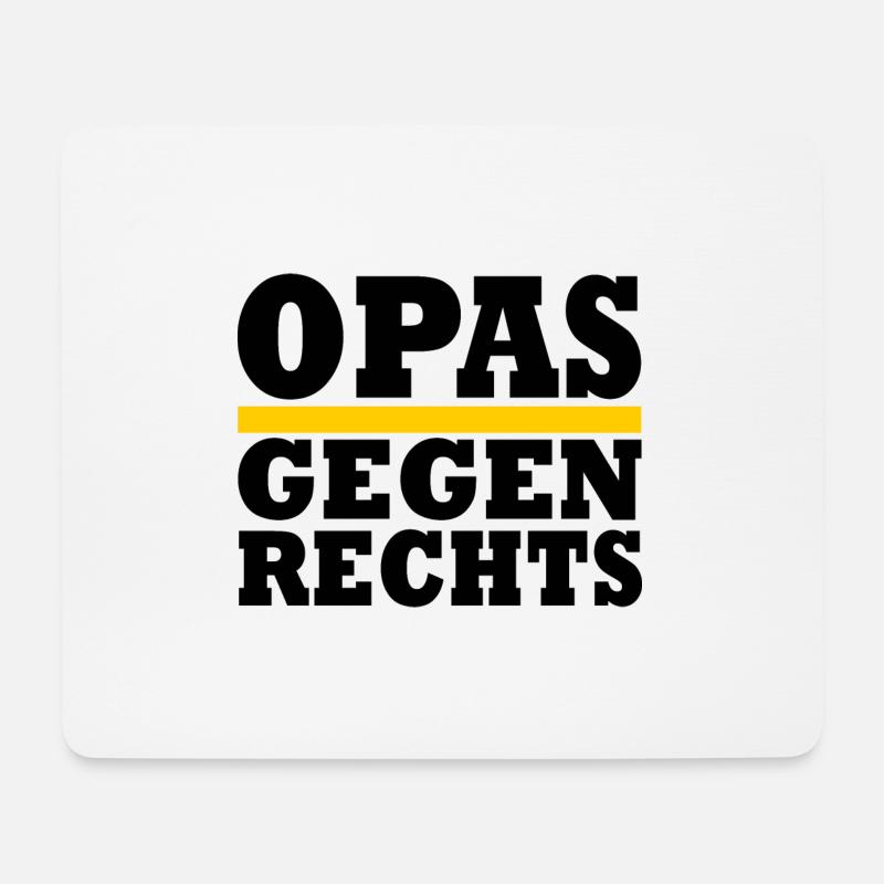 Opas gegen rechts - Mousepad (Querformat) - Weiß