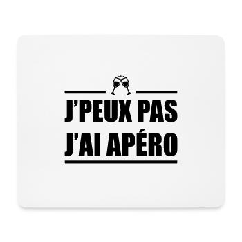 J'peux pas j'ai apéro - Tapis de souris (format paysage) - blanc - Devant