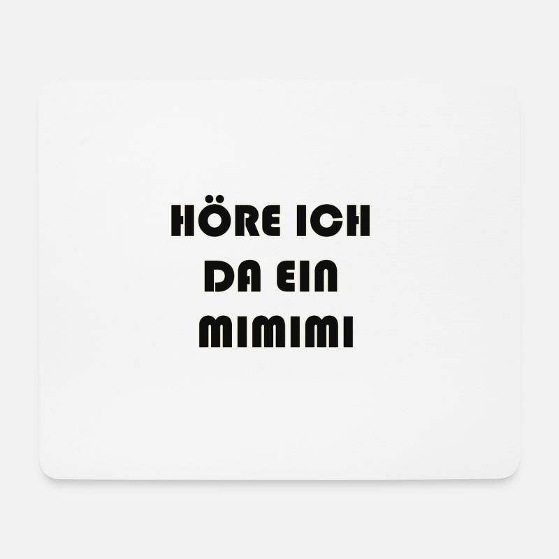HÖRE ICH DA EIN MIMIMI - Mousepad (Querformat) - Weiß