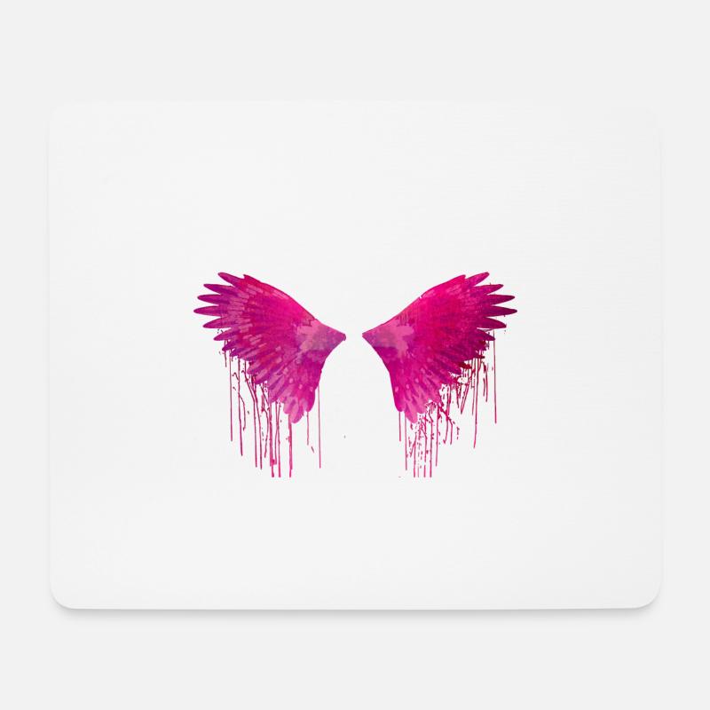 flügel,engel,graffiiti,malerei,pink,Engelsflügel, - Mousepad (Querformat) - Weiß