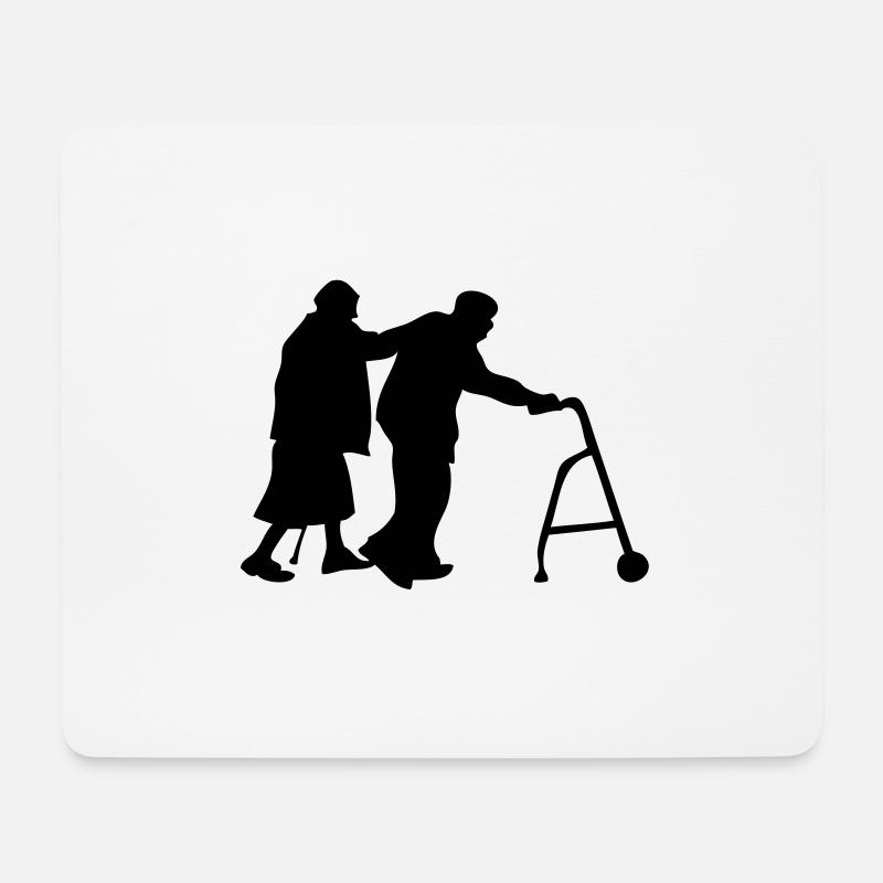 Opa Oma walker - Mousepad (Querformat) - Weiß
