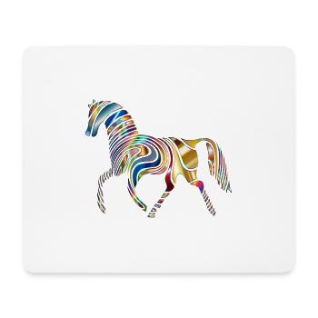 Pferd - bunt durch die Welt - Mousepad (Querformat) - Weiß - Vorne