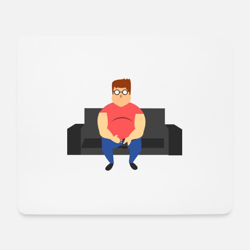 Dicker Mann - Mousepad (Querformat) - Weiß