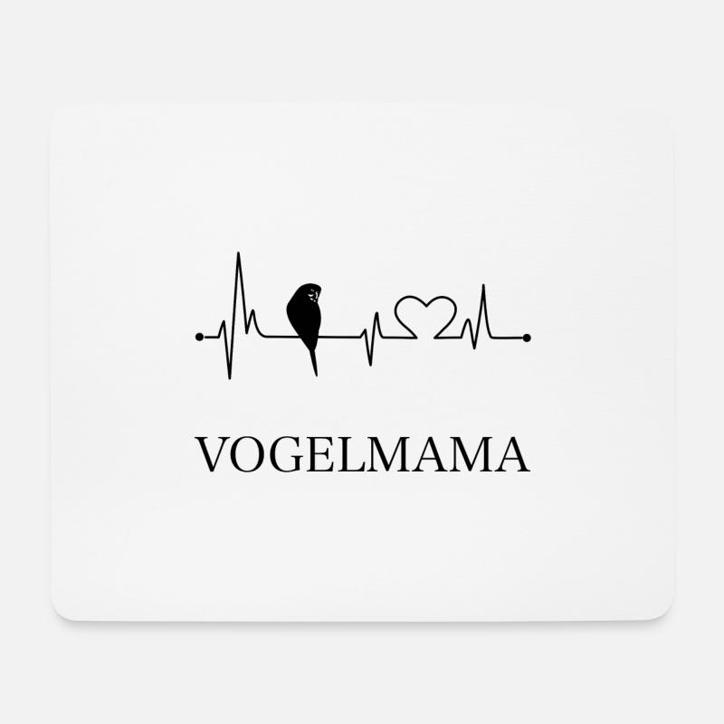 Vogelmama Wellensittich Vogelliebe - Mousepad (Querformat) - Weiß