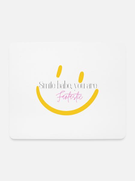 Lächeln Babe fantastisch - Mousepad (Querformat) - Weiß