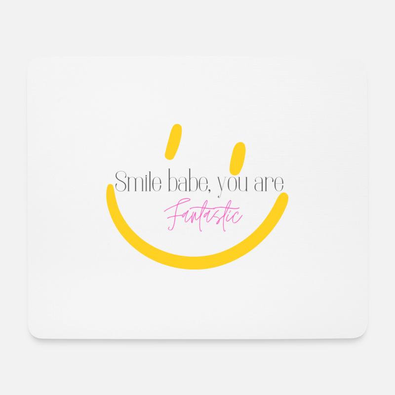 Lächeln Babe fantastisch - Mousepad (Querformat) - Weiß