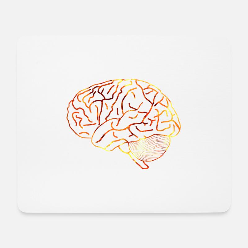 gehirn - Mousepad (Querformat) - Weiß