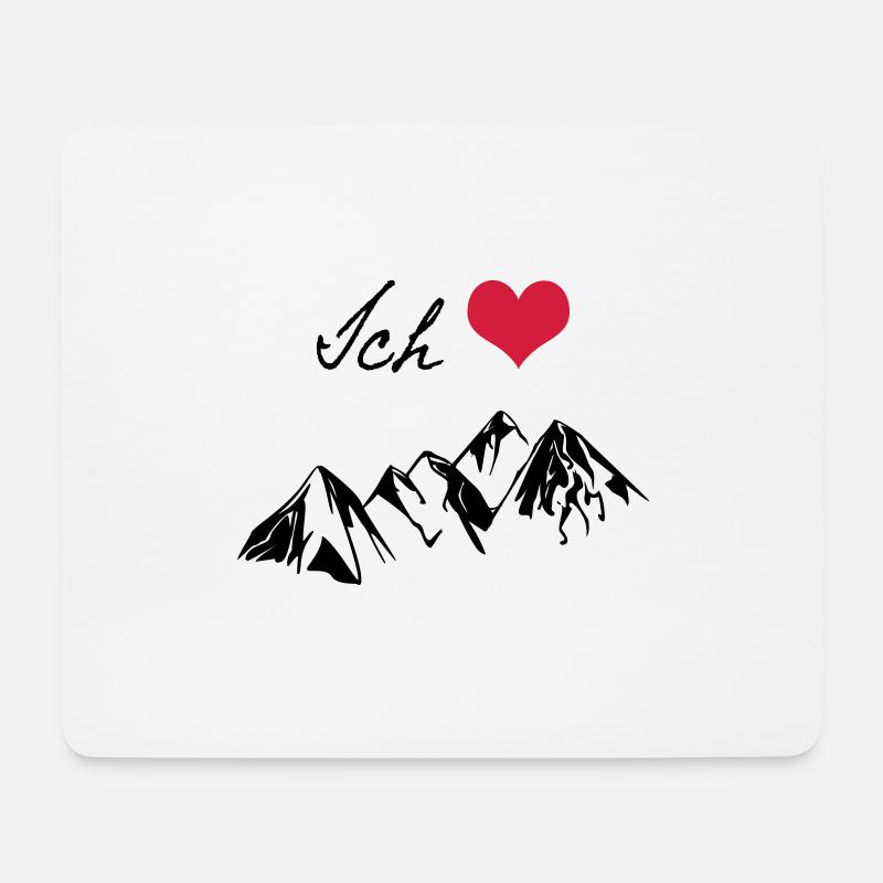 Berge Wandern Ich liebe die Berge - Mousepad (Querformat) - Weiß