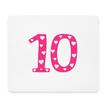 10 anniversaire avec le cœur - Tapis de souris (format paysage) - blanc - Devant