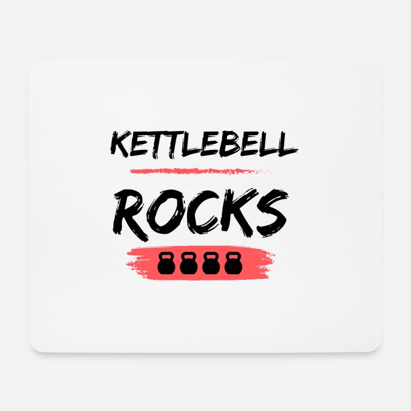 Kettlebell ROCKS Shirts - Mousepad (Querformat) - Weiß