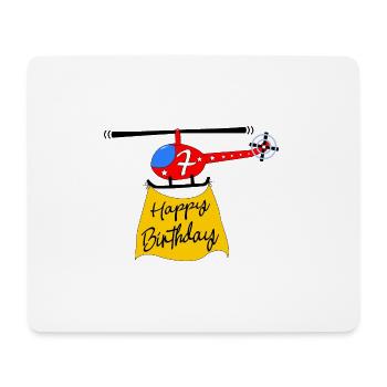 Helicopter Happy Birthday 7 - Mouse Pad (horizontal) - white - Front