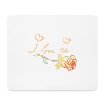 I love you Golden Rose Flower - Mouse Pad (horizontal) - white - Front