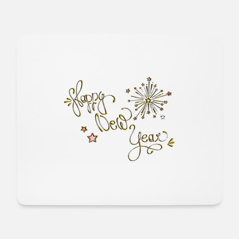 Happy New Year Gold - Mousepad (Querformat) - Weiß