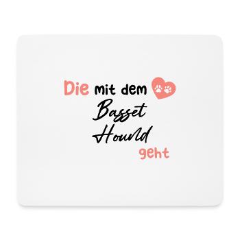 The one with the Basset Hound goes - Dog Dog Love - Mouse Pad (horizontal) - white - Front