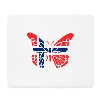 Butterfly with Norway flag - Mouse Pad (horizontal) - white - Front