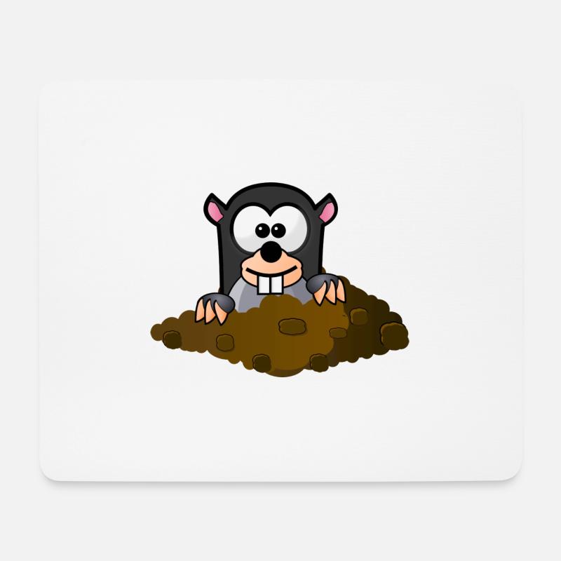 Maulwurf Comic Stil - Mousepad (Querformat) - Weiß