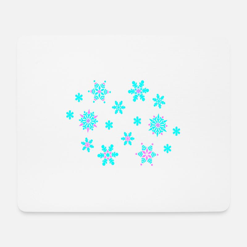 Schneeflocken - Mousepad (Querformat) - Weiß