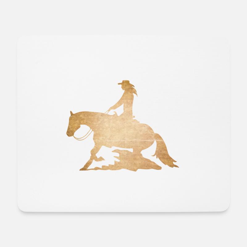 Westernreiten Reining Reiter Pferdeliebe Geschenk - Mousepad (Querformat) - Weiß
