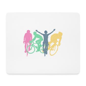 Fahrrad Fahrradfahren Radfahrer Bunt Figuren - Mousepad (Querformat) - Weiß - Vorne