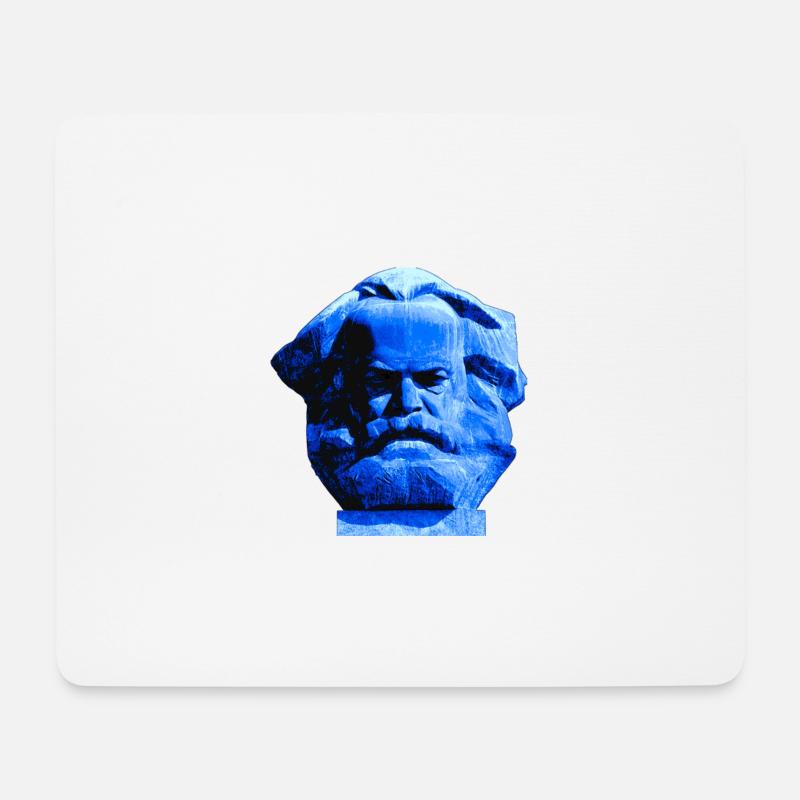 Karl-Marx-Monument, Chemnitzer Nischel. Dunkelblau - Mousepad (Querformat) - Weiß