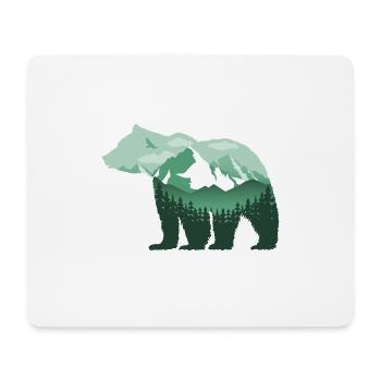 grizzly-bär grün natur berge gebirge T-Shirt - Mousepad (Querformat) - Weiß - Vorne