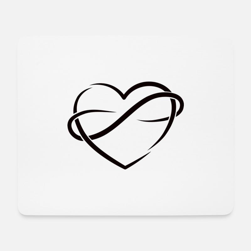 Polyherz für alle - Mousepad (Querformat) - Weiß