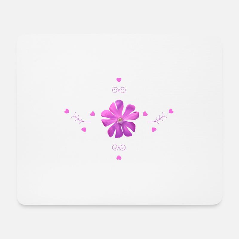 Lichtnelke rosa Blume - Mousepad (Querformat) - Weiß