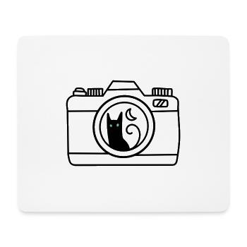 Caméra pour chat - Tapis de souris (format paysage) - blanc - Devant