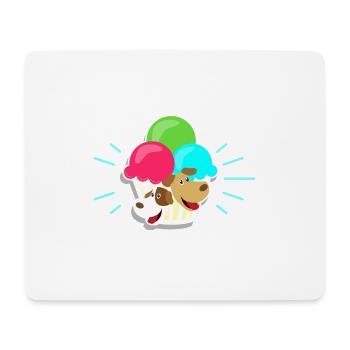 Glace et chiens cadeau I - Tapis de souris (format paysage) - blanc - Devant