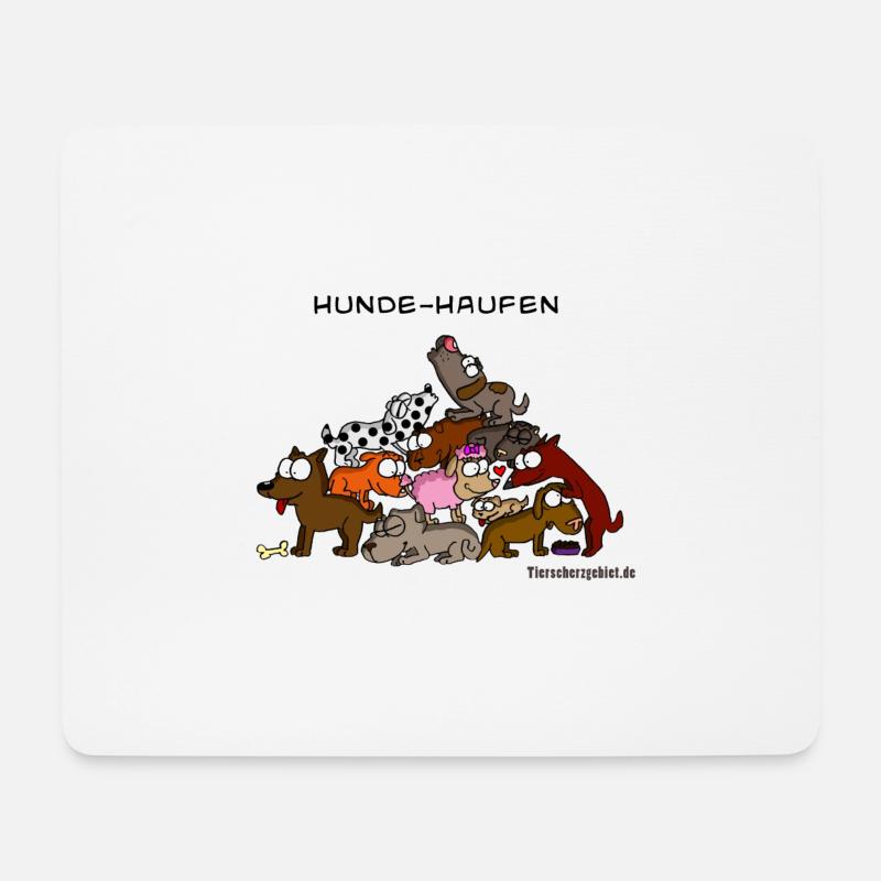 Hundehaufen - Mousepad (Querformat) - Weiß