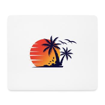 Sommer Strand Palmen - Mousepad (Querformat) - Weiß - Vorne