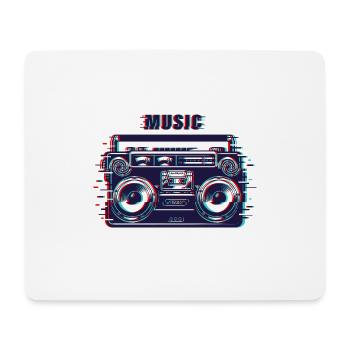Retro Radio Kassette Rekorder Musik Glitch - Mousepad (Querformat) - Weiß - Vorne