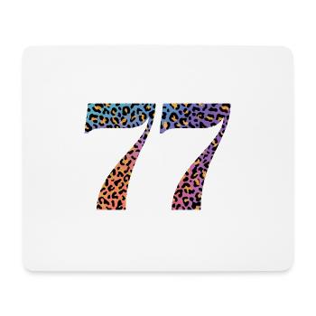 77e anniversaire léopard - Tapis de souris (format paysage) - blanc - Devant